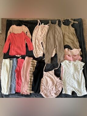 Baby girls bundle clothing leggings tops rompers 12-18